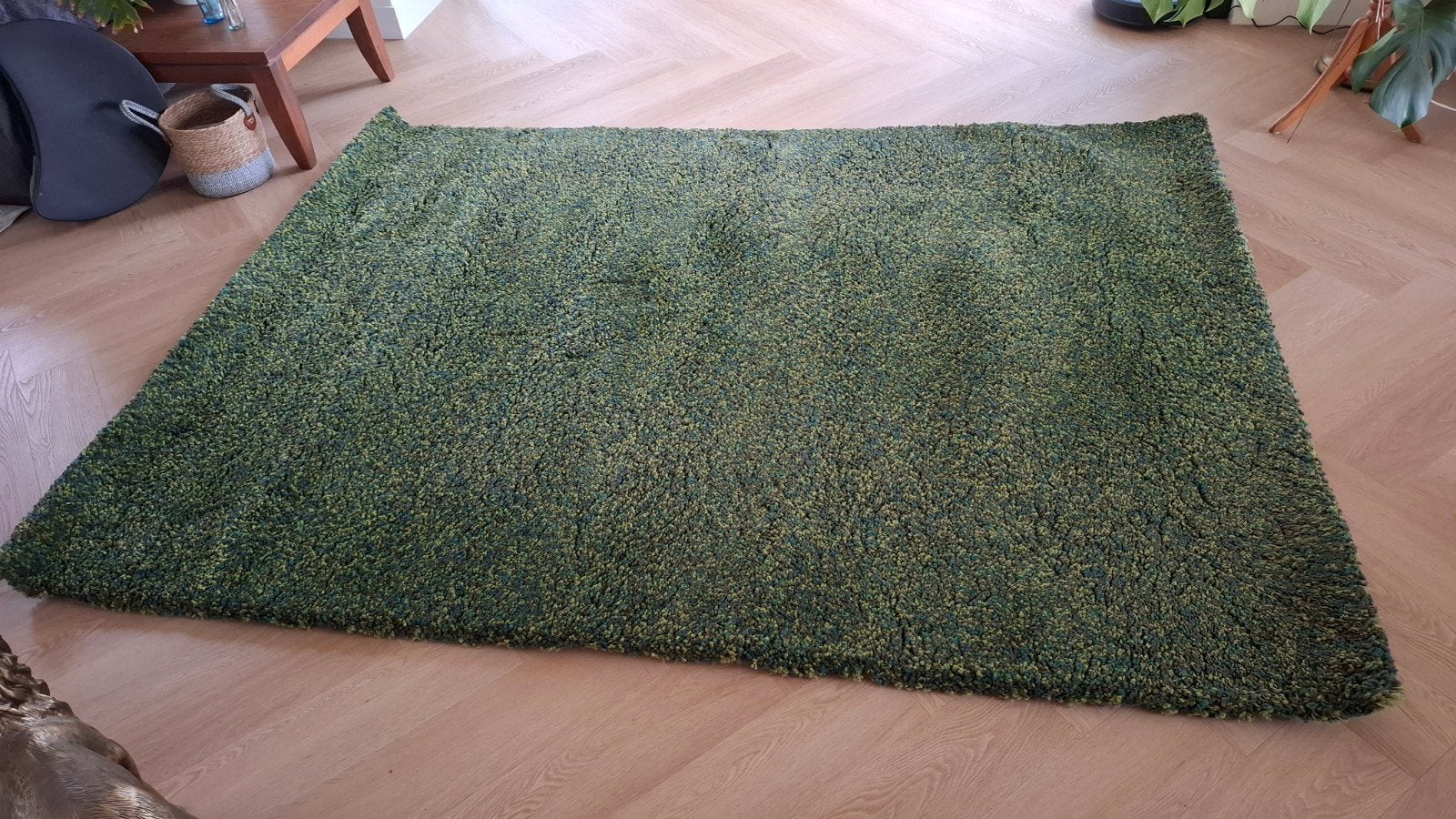 IKEA VINDUM Vloerkleed - Groen (170 x 230 cm), Ophalen, Gebruikt, 150 tot 200 cm, 200 cm of meer