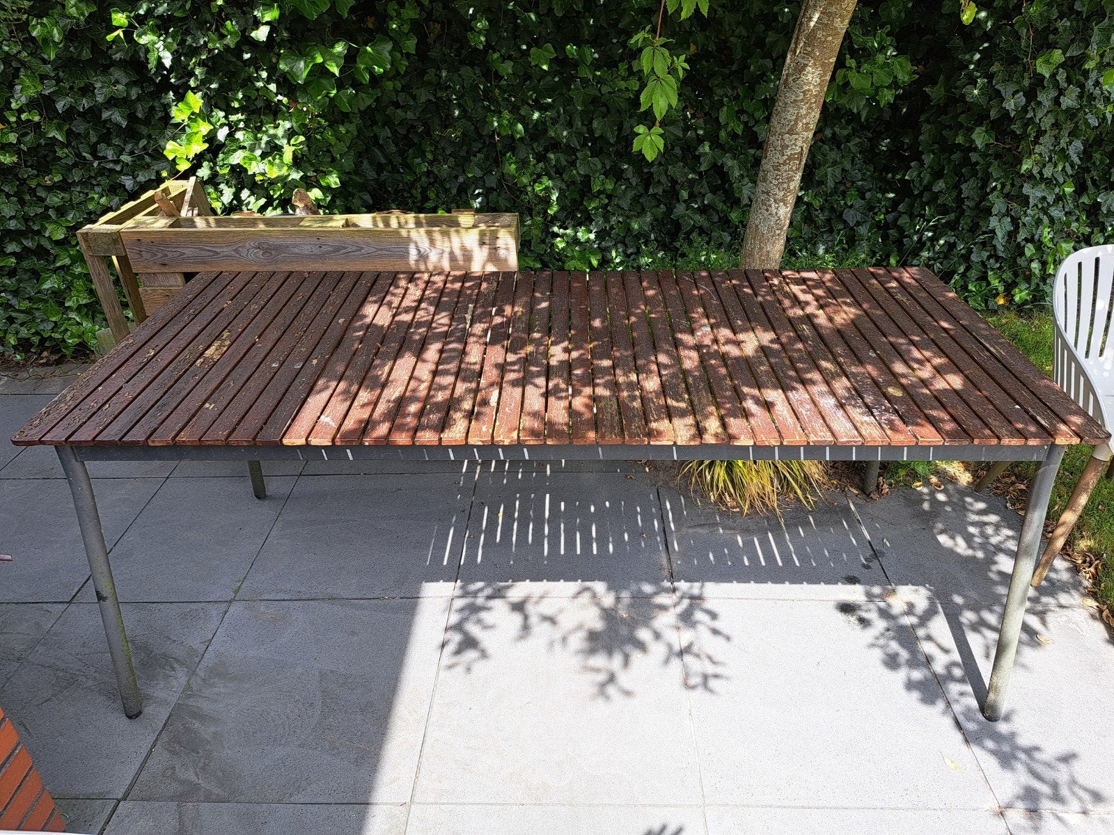 Buitentafel opknapper, Ophalen, Gebruikt, Rechthoekig, Hout