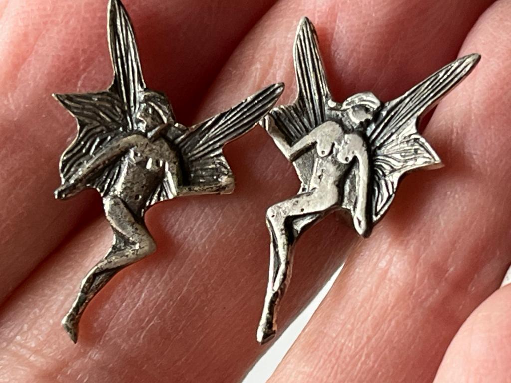 ZilverenOorbellen Engelen Gekeurd, Verzenden, Zo goed als nieuw, Minder dan 4 cm, Zilver