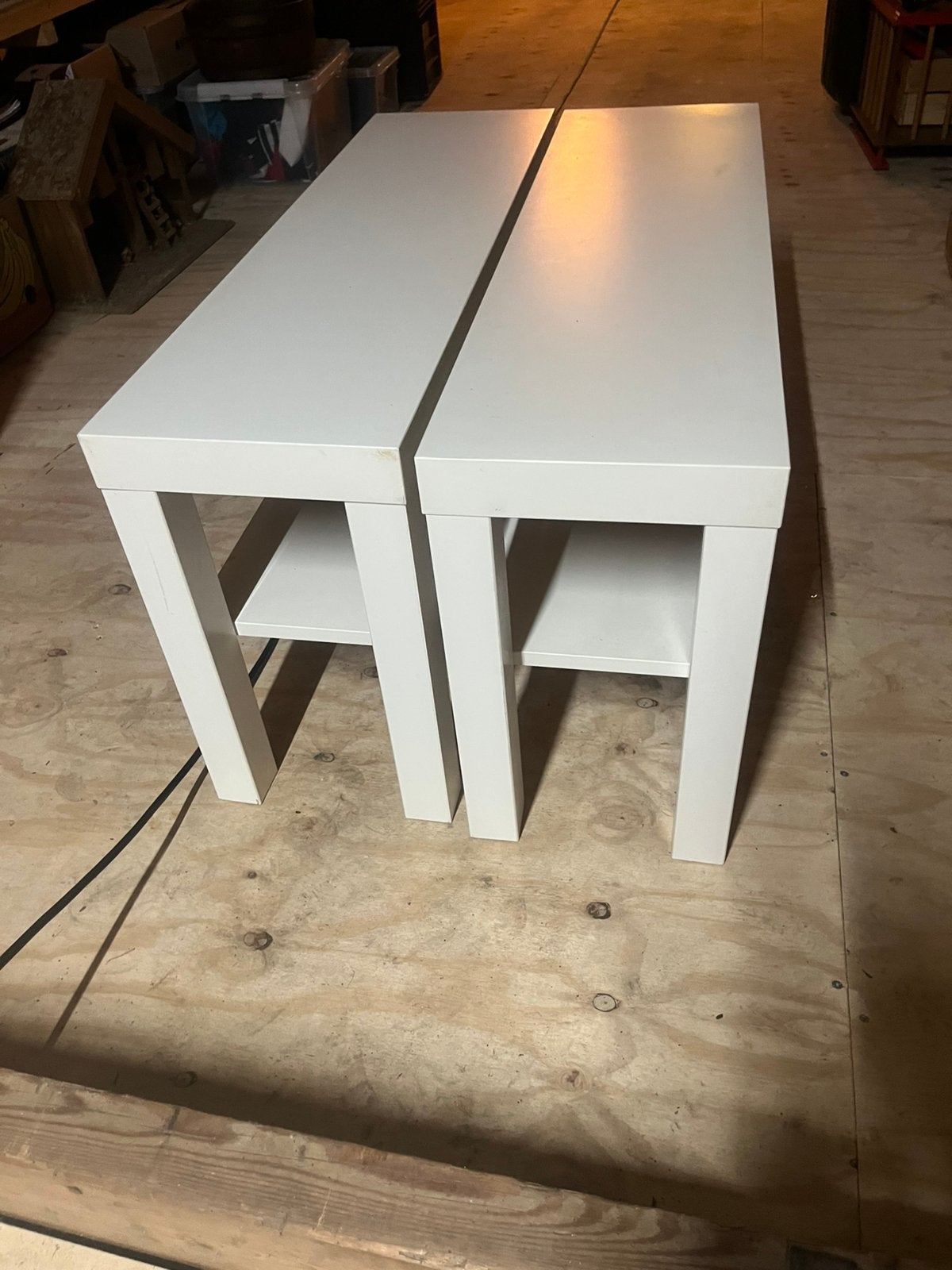 Tv meubel side table wit ikea 2 stuks, Ophalen, Zo goed als nieuw, Rechthoekig