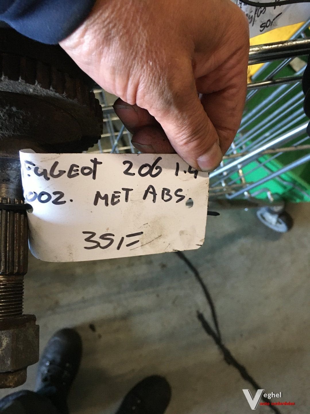 Peugeot 206 1.4 2002 Aandrijfas Rechtsvoor abs, Gebruikt, -, -, Ophalen of Verzenden