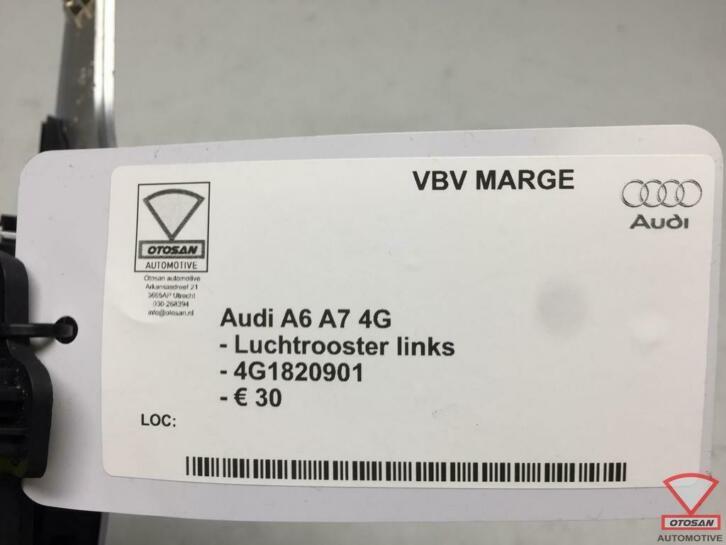 audi a6 a7 4g luchtrooster links dashboard 4g1820901, Auto-onderdelen, Gebruikt, AUDI AG, Auto-Union-Strasse 1
85045  Ingolstadt, DE