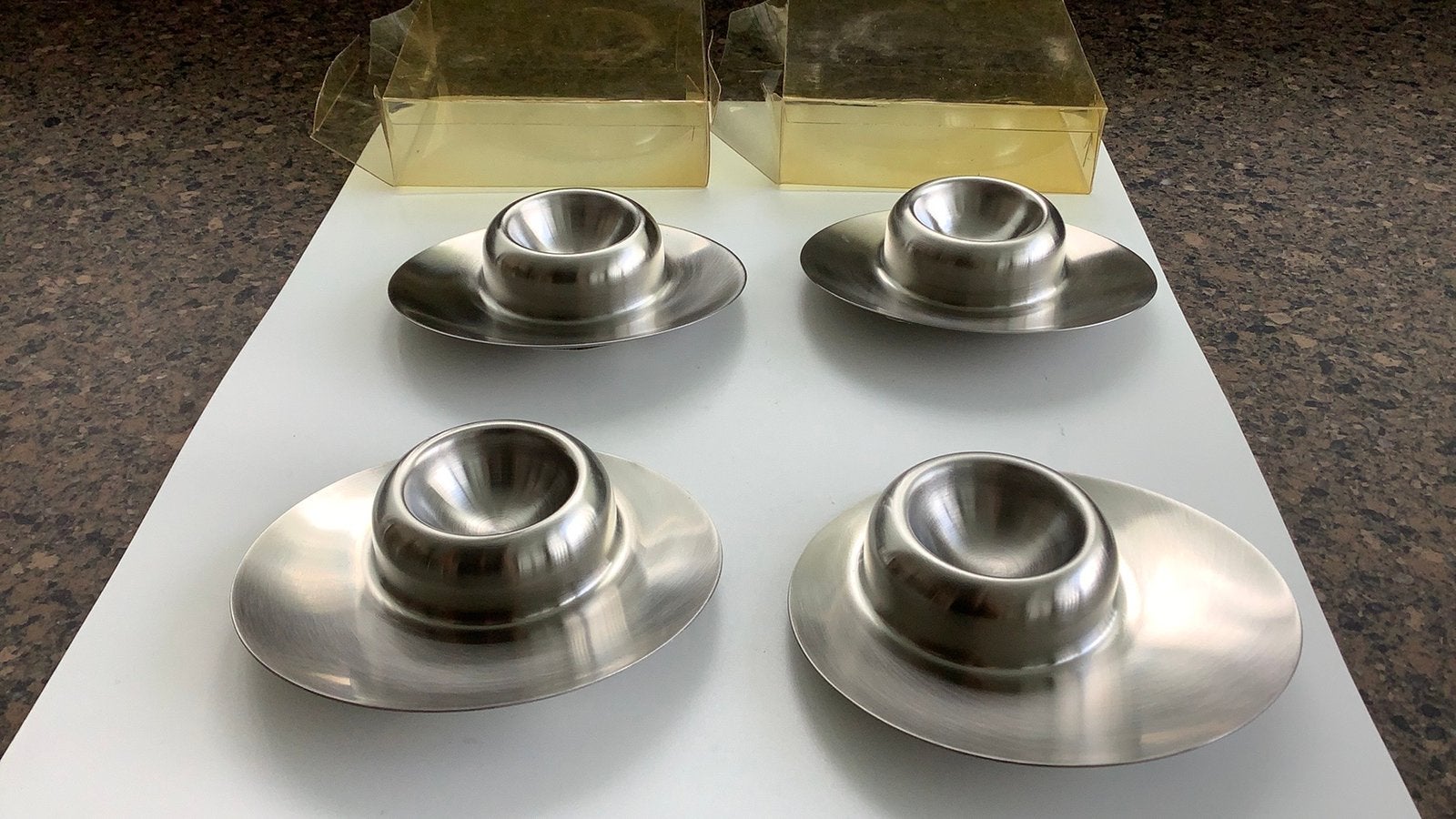 4 stuks eierdopje RVS Nieuw, Verzenden, Nieuw