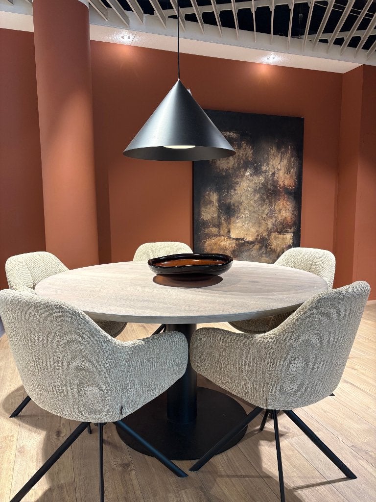Ronde eettafel 50% korting, Ophalen, Zo goed als nieuw, Vijf personen of meer, 100 tot 150 cm