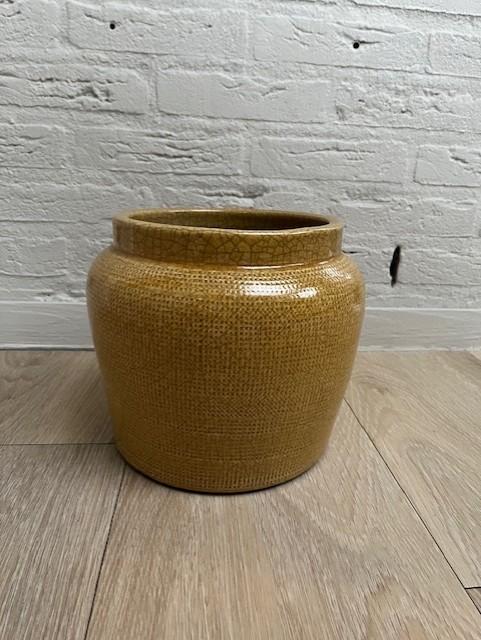 bloempot binnen okergeel, Tuin en Terras, Bloempotten, Ophalen, Rond, Binnen, Zo goed als nieuw