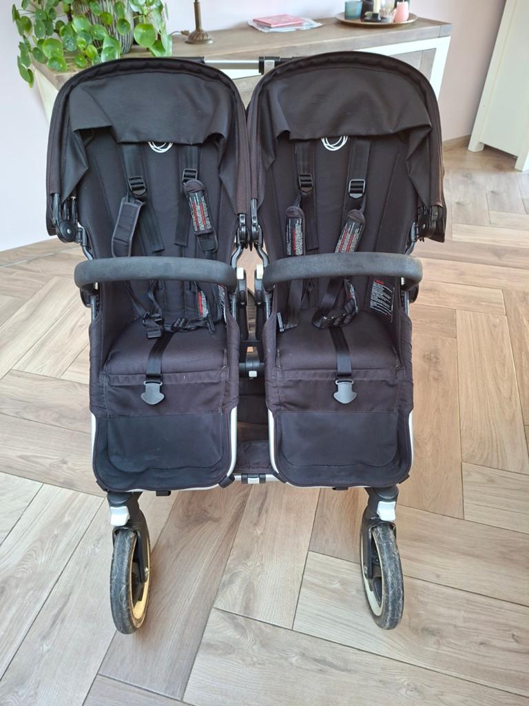 Zwarte Bugaboo Donkey Twin/Duo wandelwagen., Ophalen, Gebruikt, Bugaboo, Combiwagen