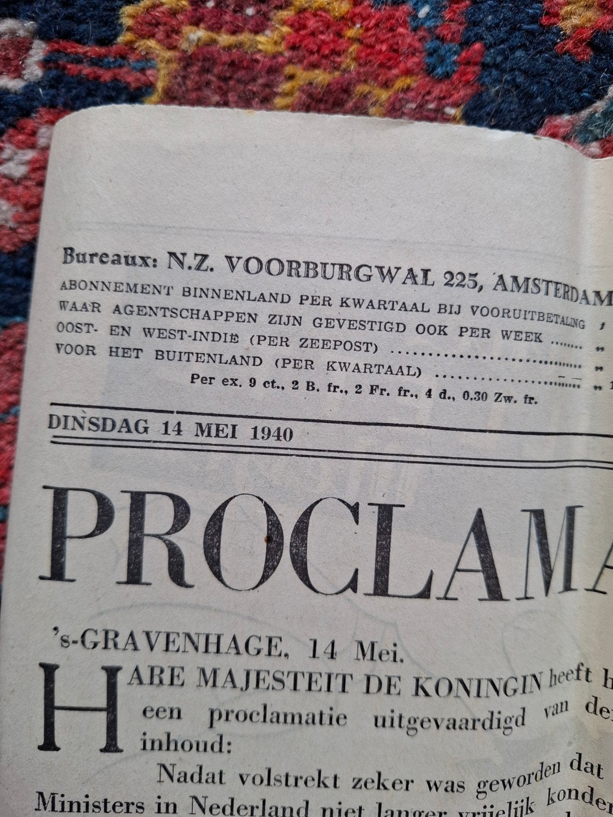 De Telegraaf 14 mei 1940 - Proclamatie Koningin, Ophalen of Verzenden, Gelezen, Krant