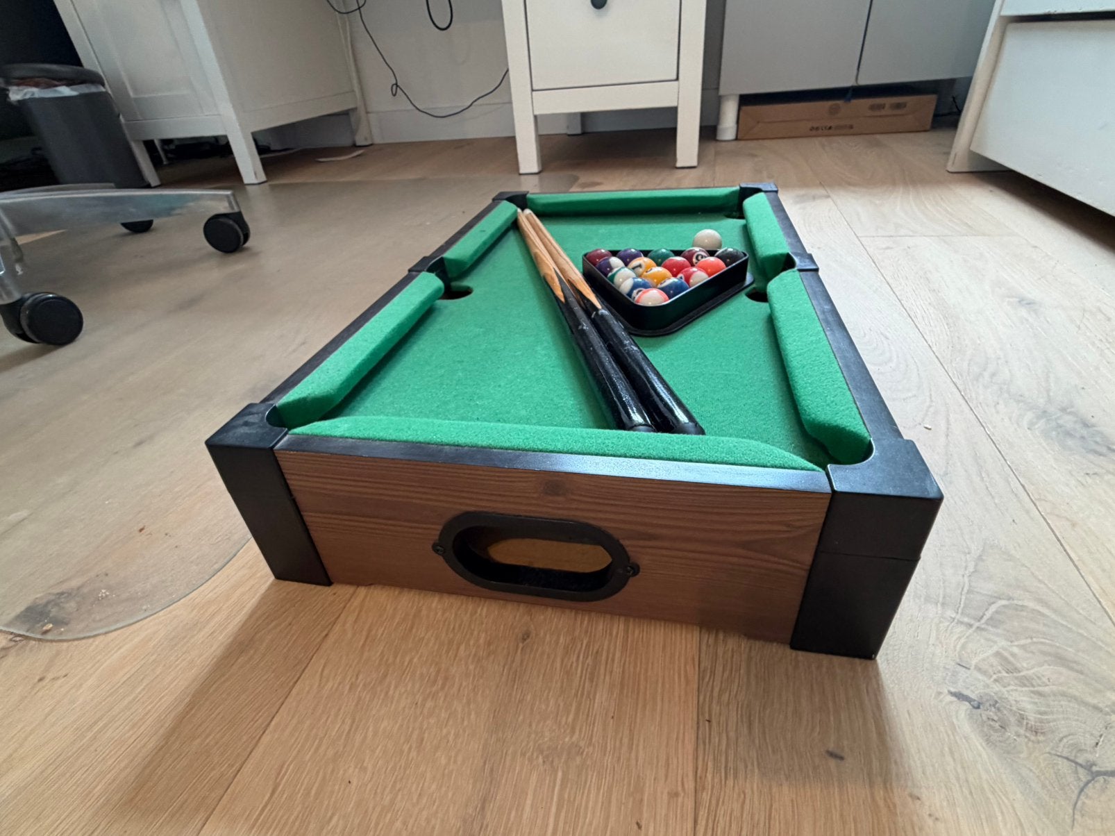 Mini pool set, Sport en Fitness, Biljarten en Poolen, Ophalen, Zo goed als nieuw, Pooltafel