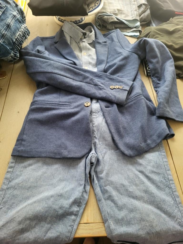 Setje broek blouse colbert C&A, Kinderen en Baby's, Kinderkleding | Maat 164, C&A, Ophalen of Verzenden, Zo goed als nieuw, Jongen