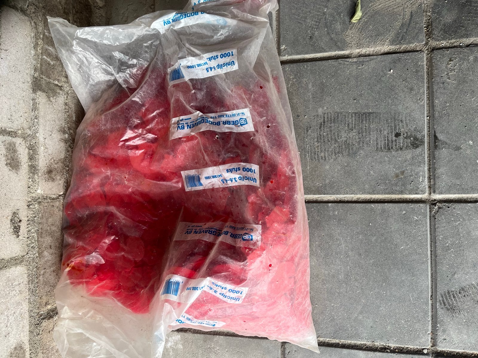 Bijna volle zak klemschijven voor isolatie, Ophalen, Gebruikt