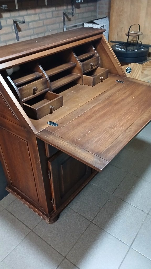 Massief eiken secretaire, Ophalen, Zo goed als nieuw