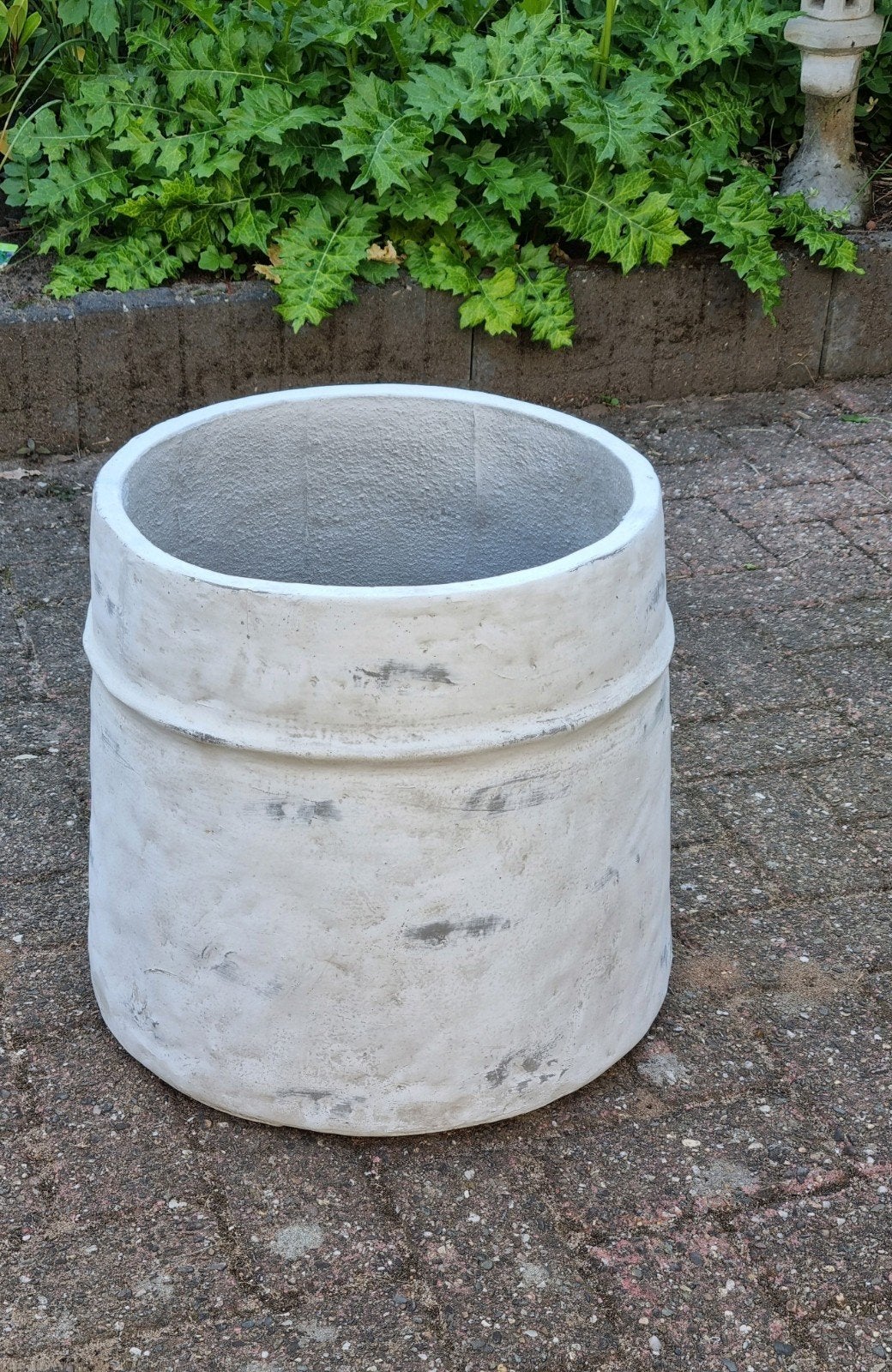 Grote TERRAS BLOEMPOT 39 cm        ⚠️⚠️ ️️  REPAIRED  ️️⚠️⚠️, Ophalen, Steen, Minder dan 60 cm, Rond