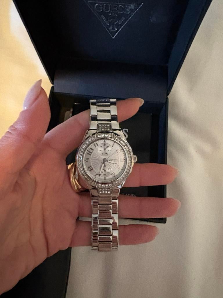 Guess horloge met Strass, Staal, Guess, Polshorloge, Ophalen of Verzenden