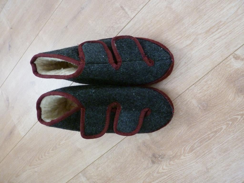 pantoffels  teddy ANTRACIET BURGUNDY 39 - GRATIS zend, Kleding | Dames, Schoenen, Verzenden, Nieuw, Pantoffels of Sloffen, Grijs