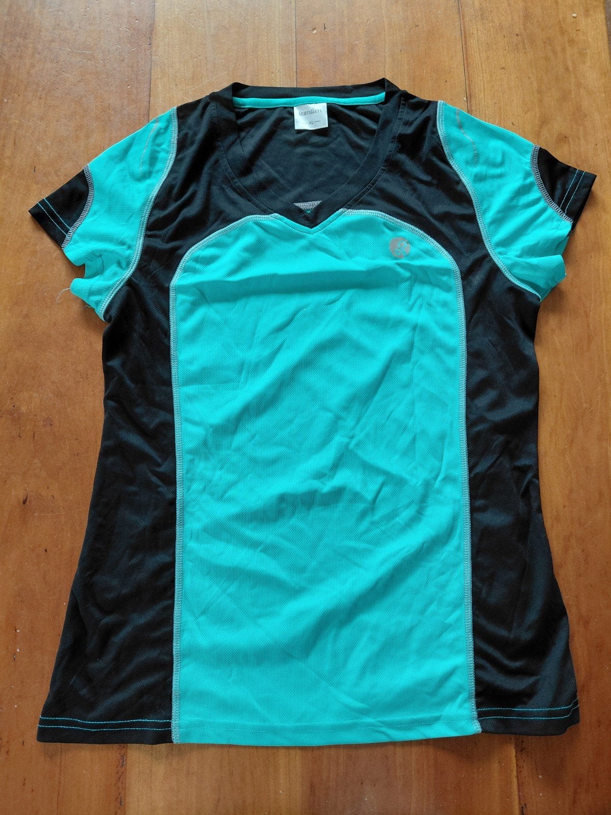 Leontien Sportshirt - Zwart/Turquoise - Maat XL, Zwart, Maat 46/48 (XL) of groter, Ophalen of Verzenden, Leentien