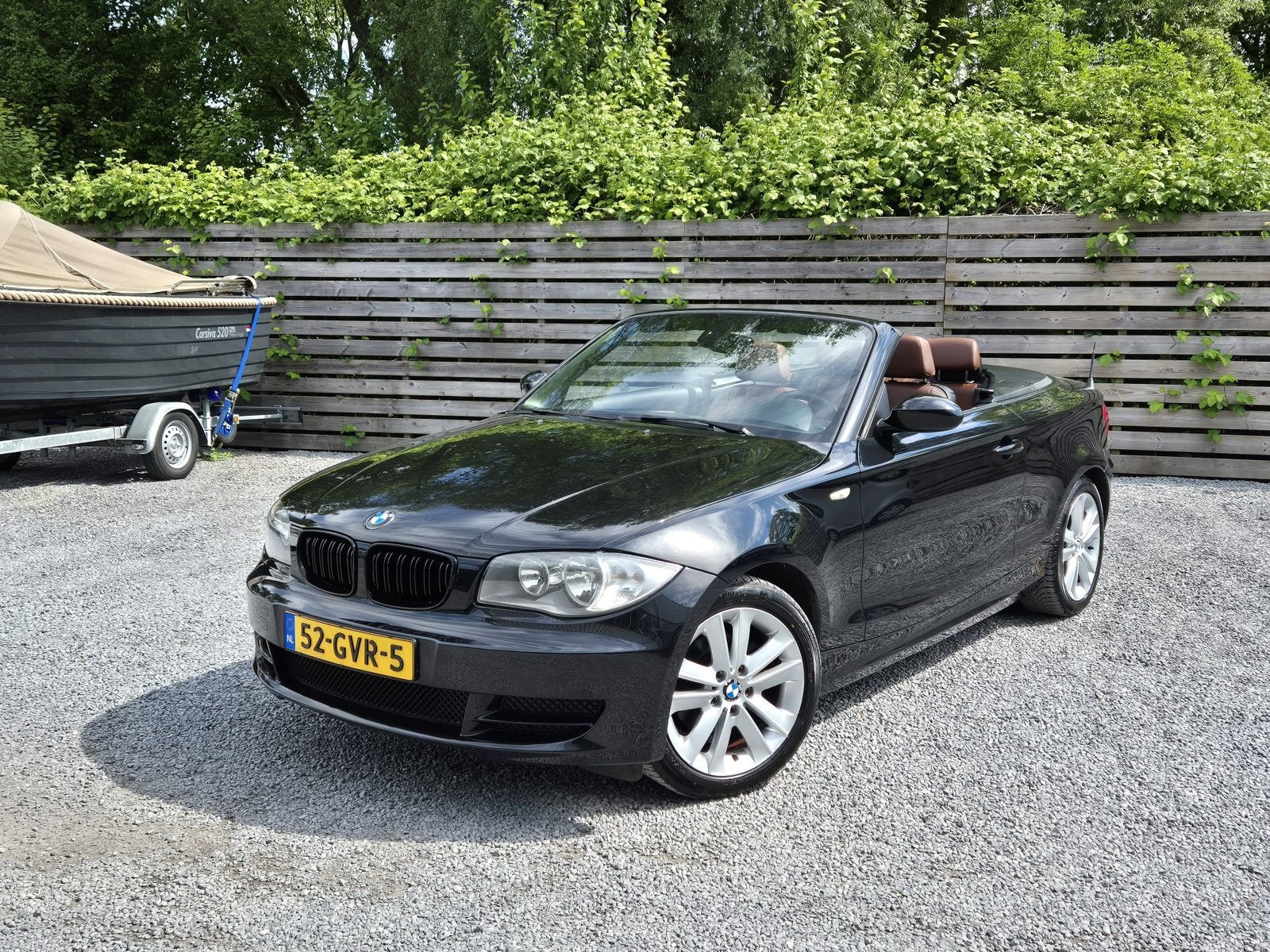 BMW 1-Serie 2.0 118I Cabrio 2008 Zwart LEUK / AIRCO / LEER!, Auto's, BMW, 1-Serie, Achterwielaandrijving, 1995 cc, Cabriolet
