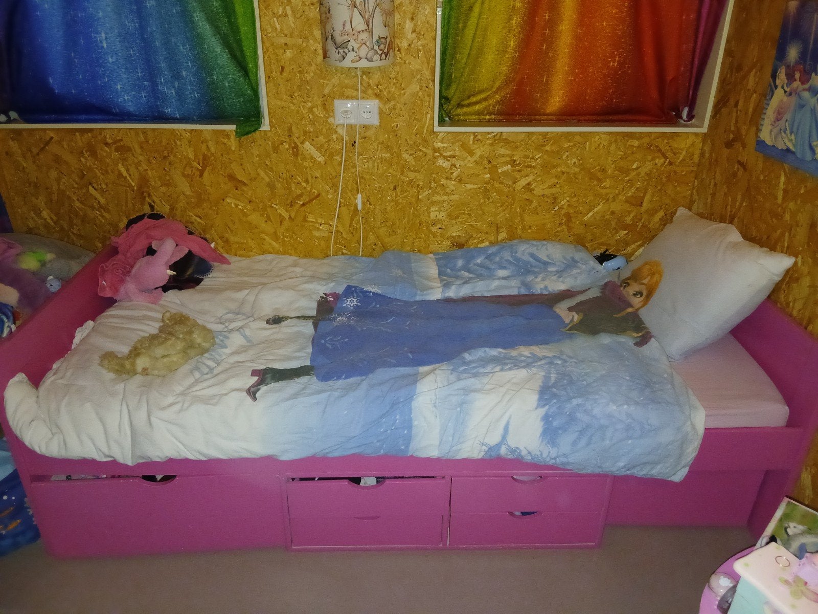 1 persoonsbed met lades en bakken, Kinderen en Baby's, 85 tot 100 cm, Gebruikt, 180 cm of meer, Ophalen