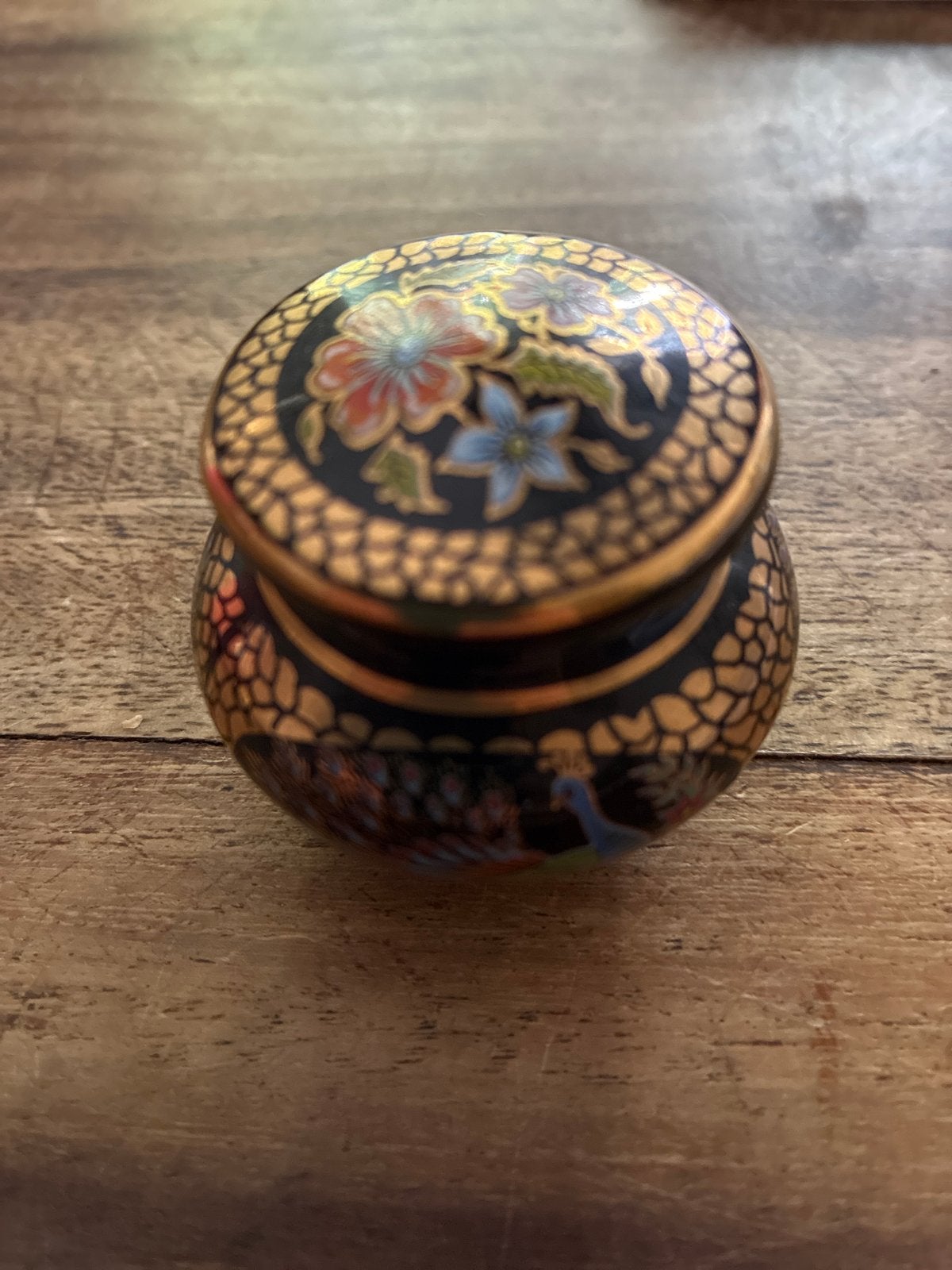 Decoratieve Oosterse sieradendoos met bloemen en pauw, Ophalen of Verzenden