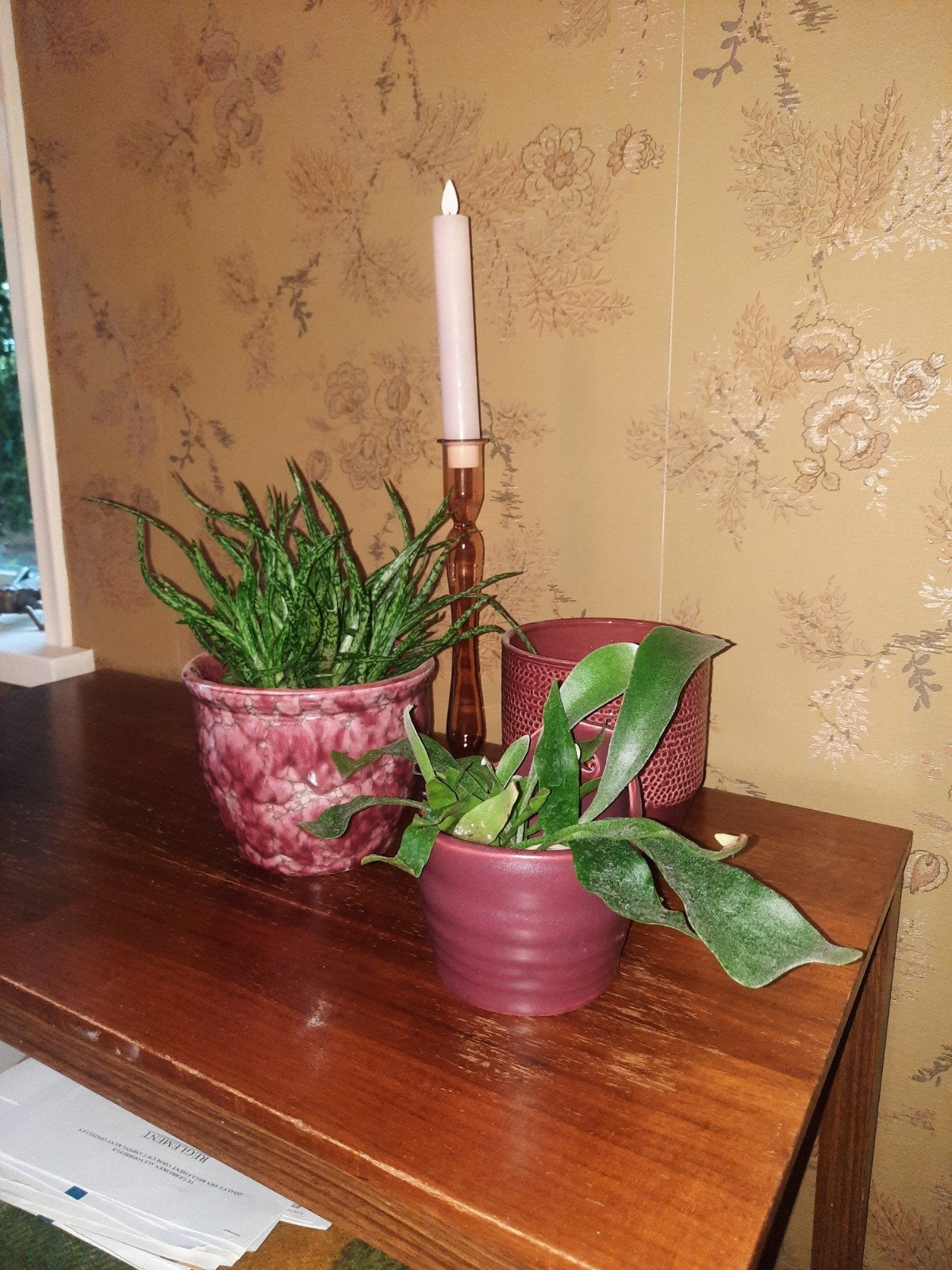 Set van 3 roze bloempotten incl wandpot hangpotje, Ophalen of Verzenden, Zo goed als nieuw