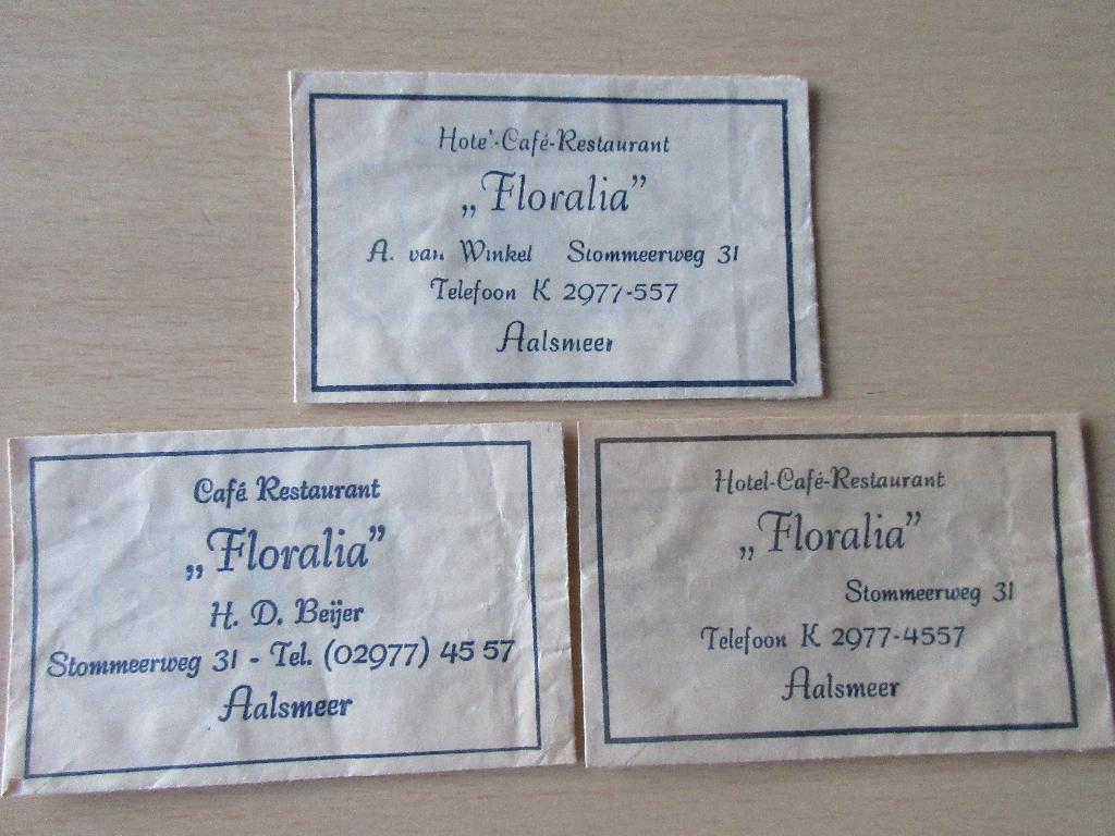 3 x Aalsmeer, café-rest. Floralia, Verzenden, Nederland
