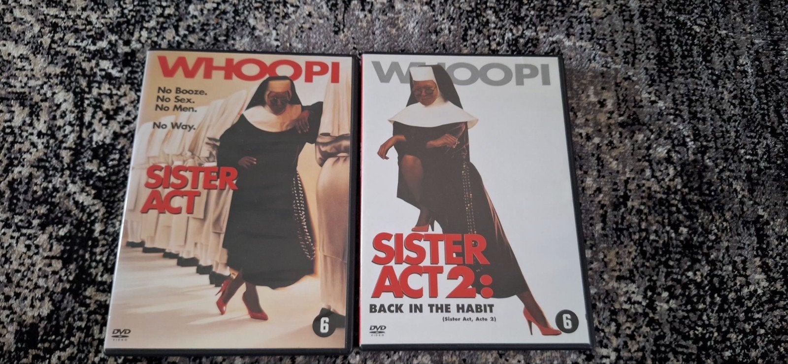 Sister Act 1 & 2 DVD Boxset - Whoopi Goldberg Komedie, Ophalen of Verzenden, Zo goed als nieuw, Vanaf 6 jaar, Boxset