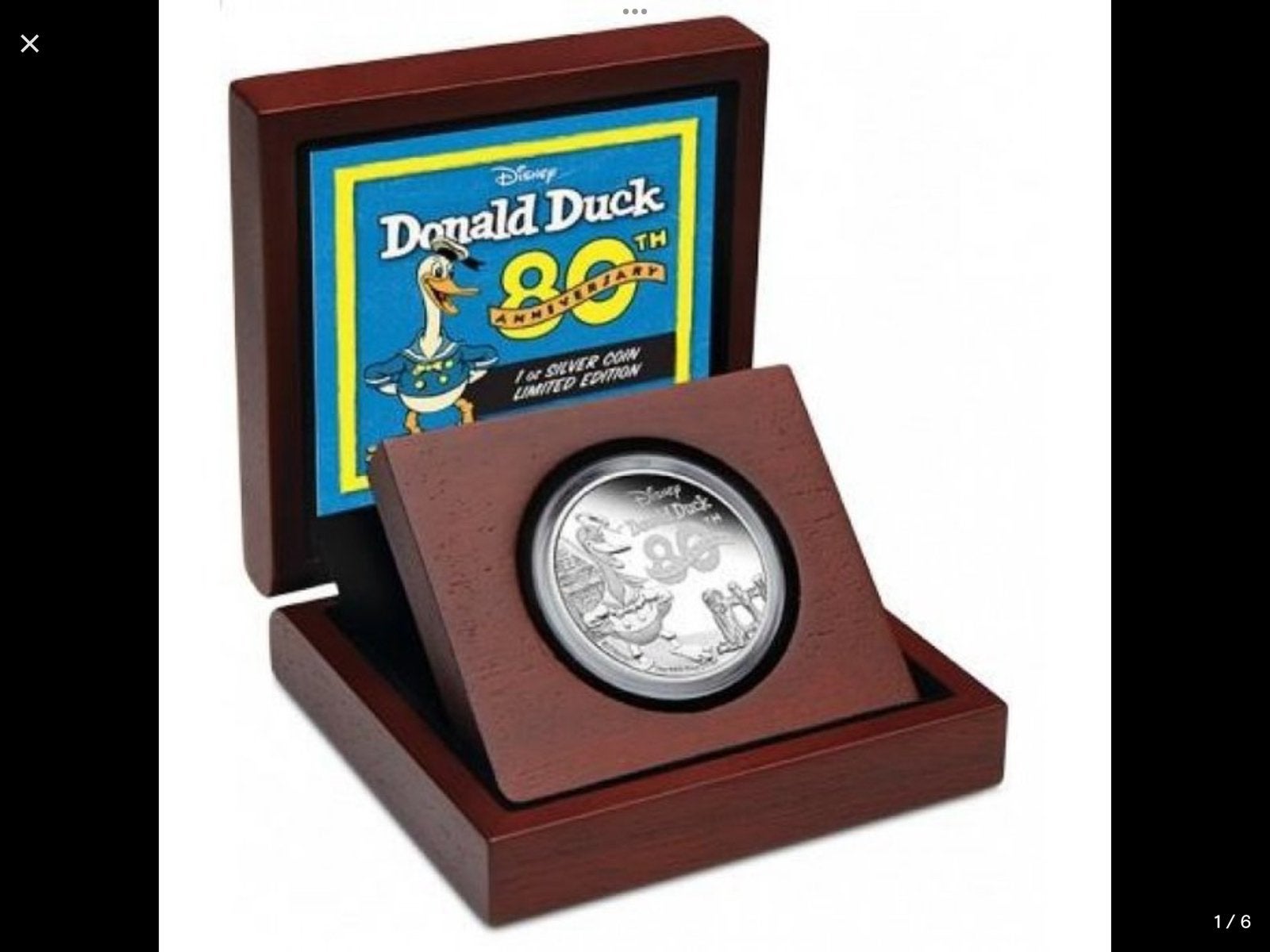 Disney Donald Duck 80e Verjaardag 1 oz Zilveren Munt, Ophalen of Verzenden, Overige landen, Losse munt, Zilver