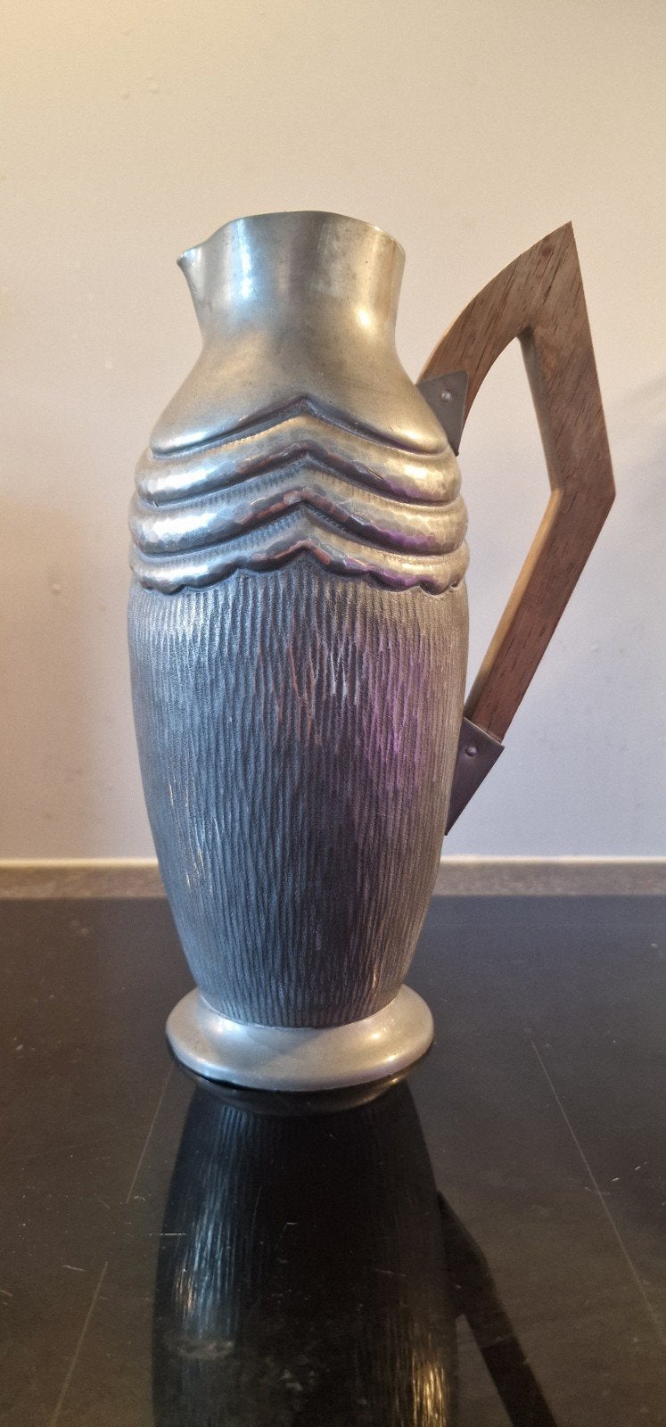 Tinnen kan van René Delavan, Art Deco, Antiek en Kunst, Antiek | Tin, Ophalen of Verzenden