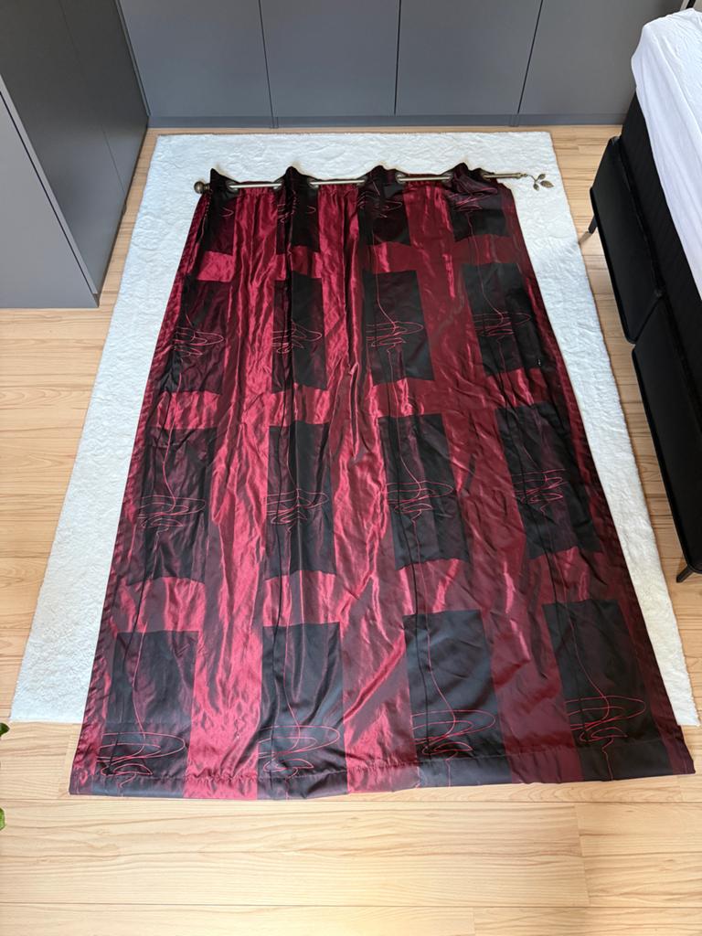 Gordijn met bronskleurige roede, 235x135 cm, Ophalen, 100 tot 150 cm, 200 cm of meer, Zo goed als nieuw