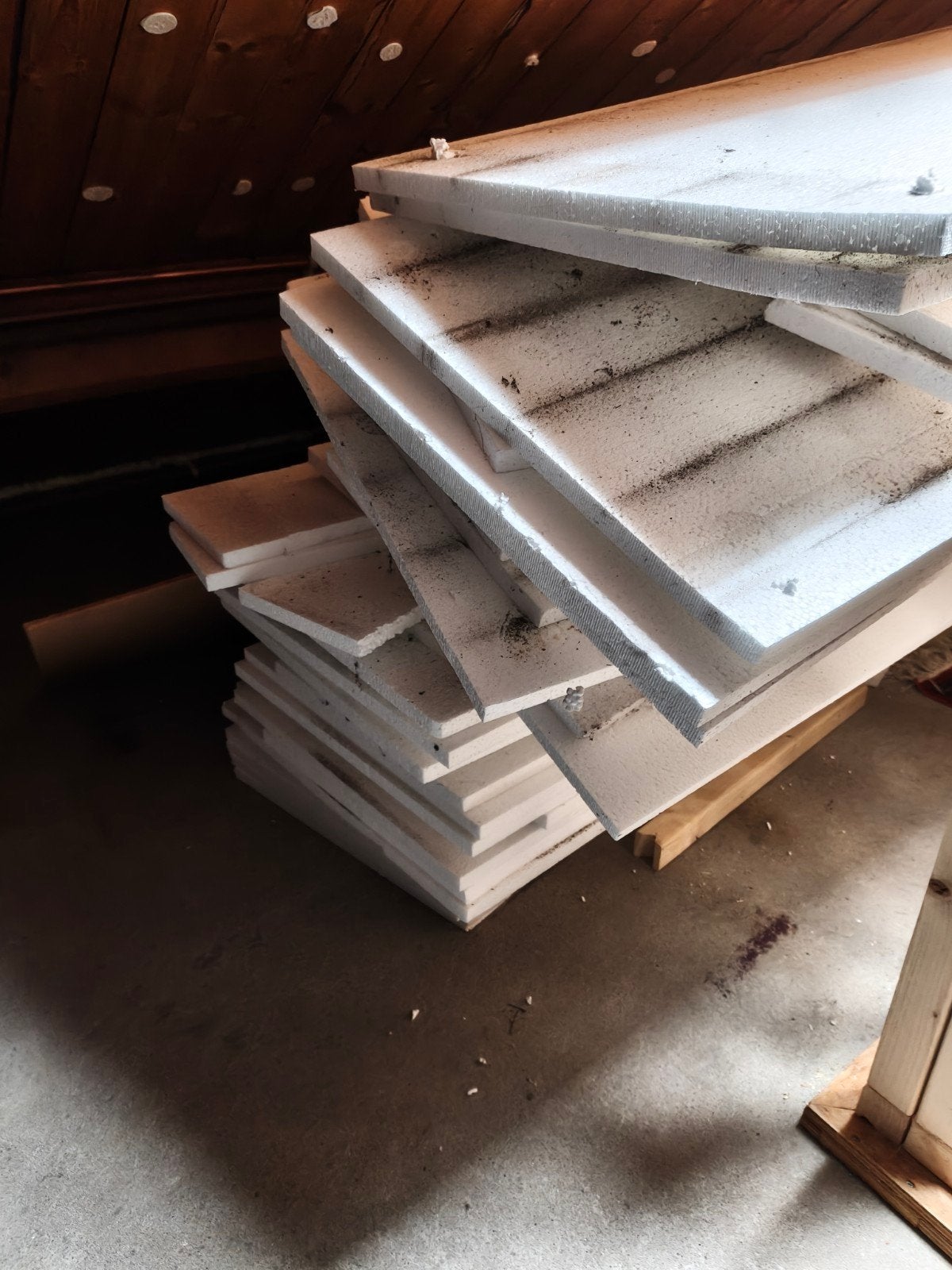 Grote stapel gebruikte Isofix isolatieplaten, Vloerisolatie, Piepschuim (Tempex), Ophalen, Minder dan 4 cm