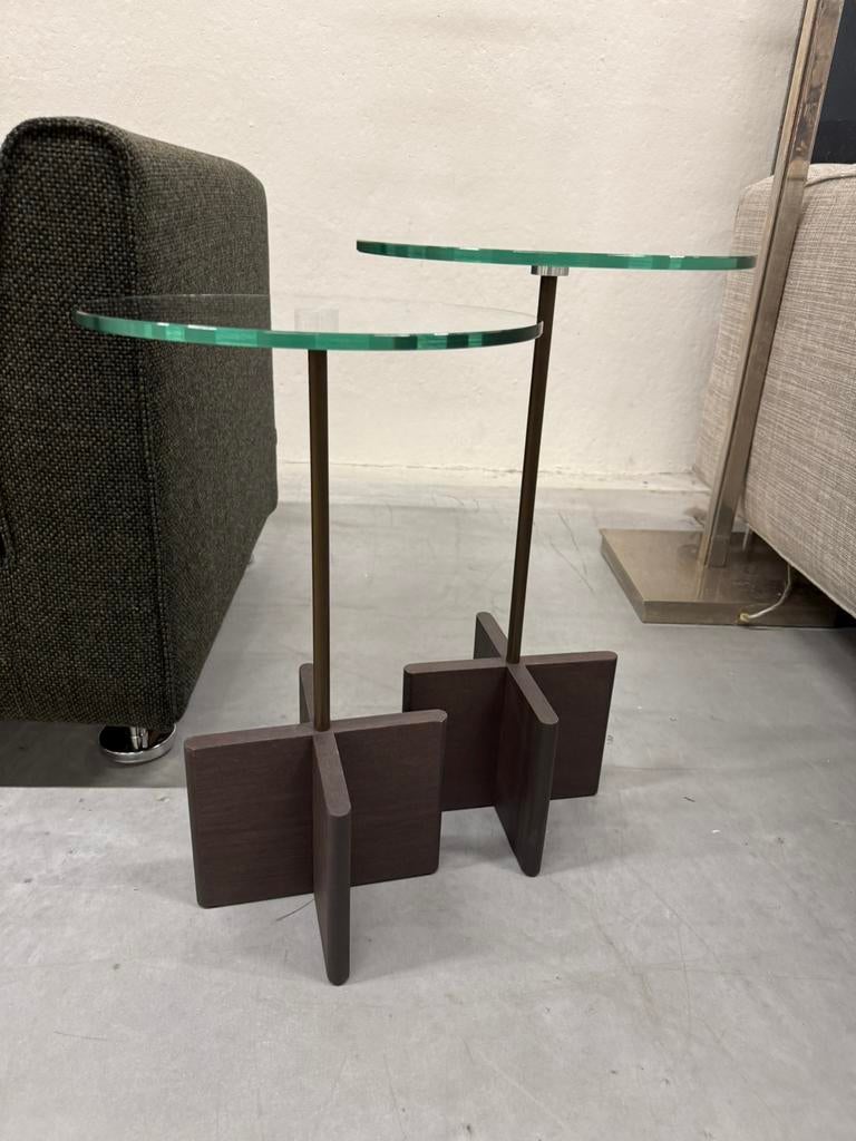 Nieuw Beek Cross Bijzettafels Glas Design Tafel Hout Eiken, 45 tot 60 cm, Minder dan 55 cm, Nieuw, Leolux Harvink Jori Rolf Benz Design on Stock Eyye Montis