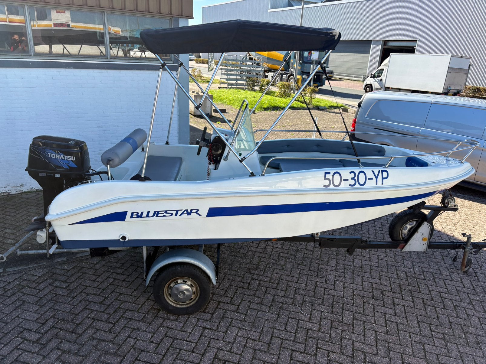 Bluestar 470 Console boot met Tohatsu 50 pk EFI en trailer, Watersport en Boten, Overige merken, Gebruikt, Ophalen of Verzenden