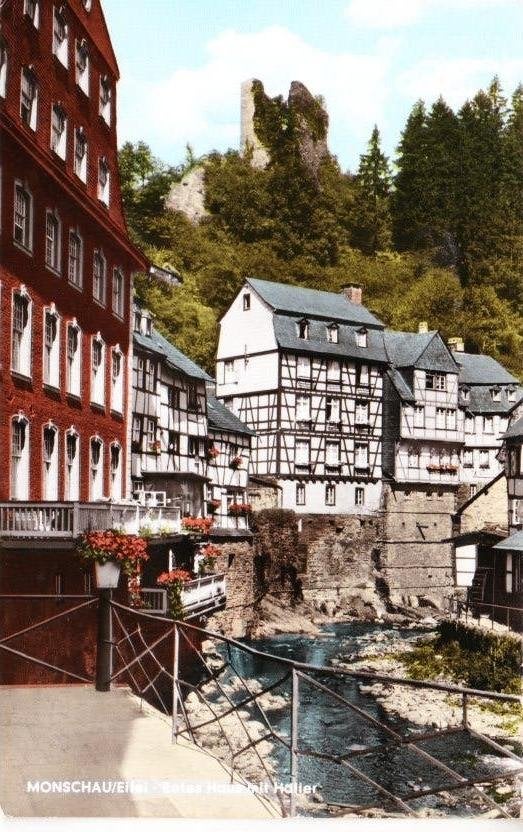Monchau/Eifel, rood huis met Hallerruïne, Ophalen of Verzenden, 1960 tot 1980, Gelopen, Duitsland