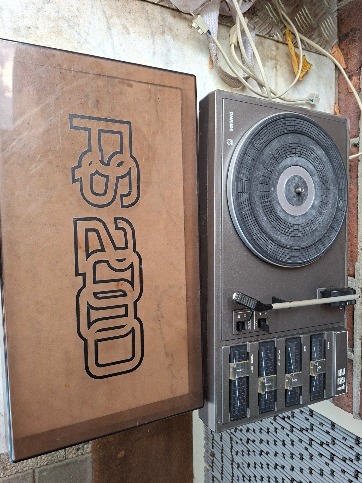 PHILIPS 381 VINTAGE PLATENSPELER - Niet getest, Ophalen of Verzenden, Gebruikt, Platenspeler, Philips
