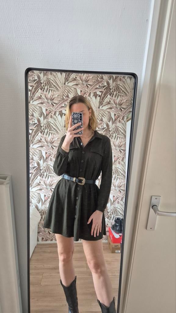 Groen jurkje met lange mouwen van Pimkie, Verzenden, Zo goed als nieuw, Pimkie, Maat 36 (S)