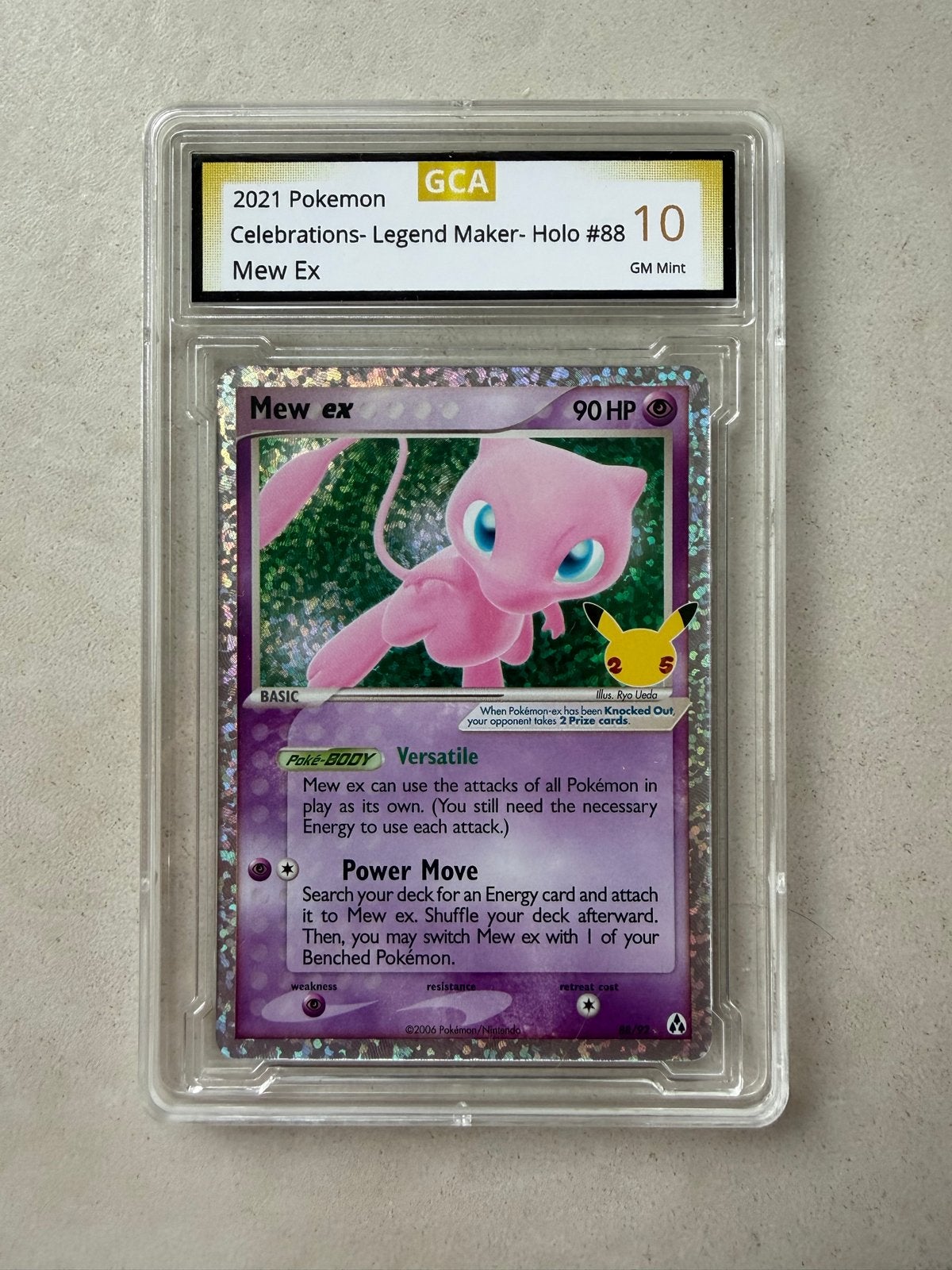 Pokémon Mew Ex GCA 10 GM Mint Celebrations Holo #88, Ophalen of Verzenden, Nieuw, Losse kaart