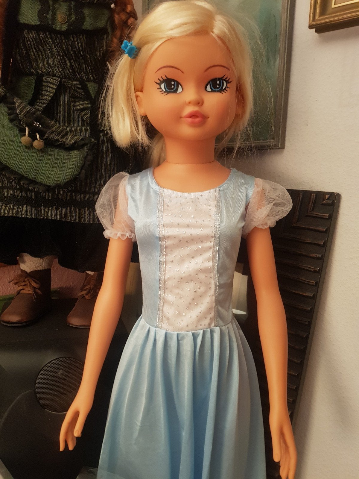 Grote pop Anna met blond haar en blauwe ogen, 1 meter, Ophalen of Verzenden, Zo goed als nieuw, Overige typen