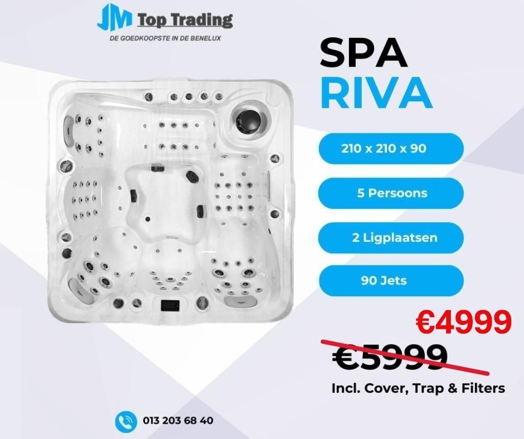 AquaLife Spa (jacuzzi) - Riva 5 pers - 210x210cm - 90 jets, Ophalen, Nieuw, Overige typen
