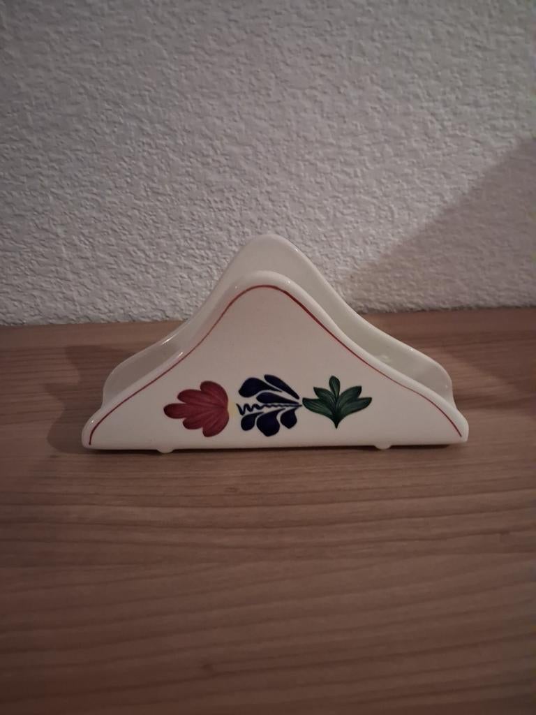 Boerenbont servethouder, servetstandaart., Overige typen, Ophalen of Verzenden, Zo goed als nieuw, Aardewerk