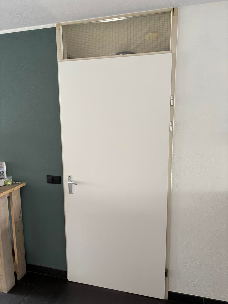 Brandwerende opdekdeur wit, Doe-het-zelf en Verbouw, Deuren en Horren, Ophalen, 80 tot 100 cm, 215 cm of meer, Binnendeur