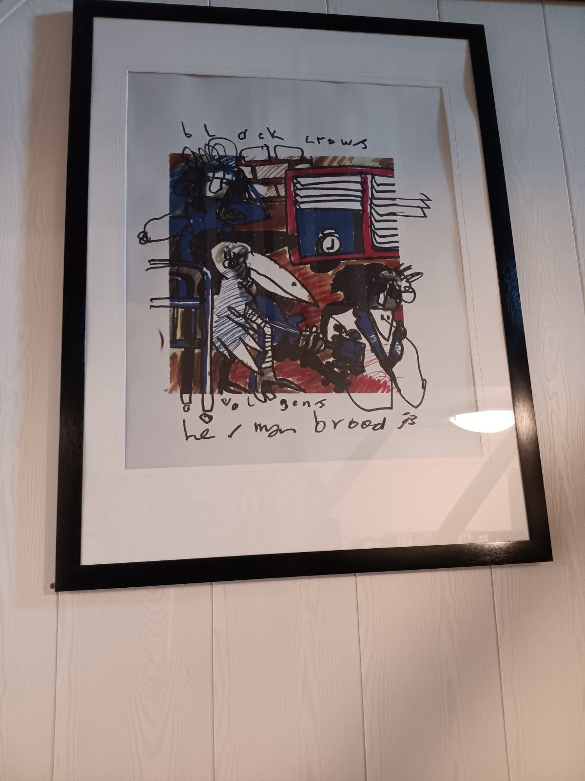 Herman Brood 'Black Crows' ingelijste zeefdruk, Ophalen of Verzenden