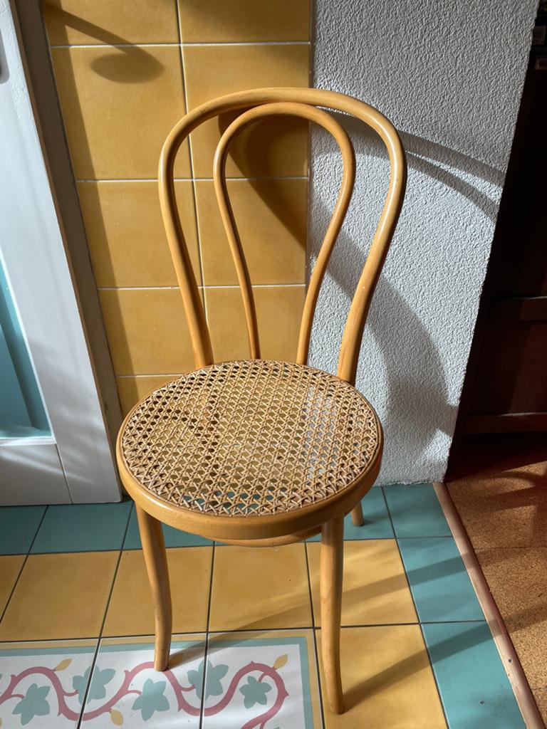 Thonet stoel nr 18 webbing zitting  blond, Ophalen of Verzenden