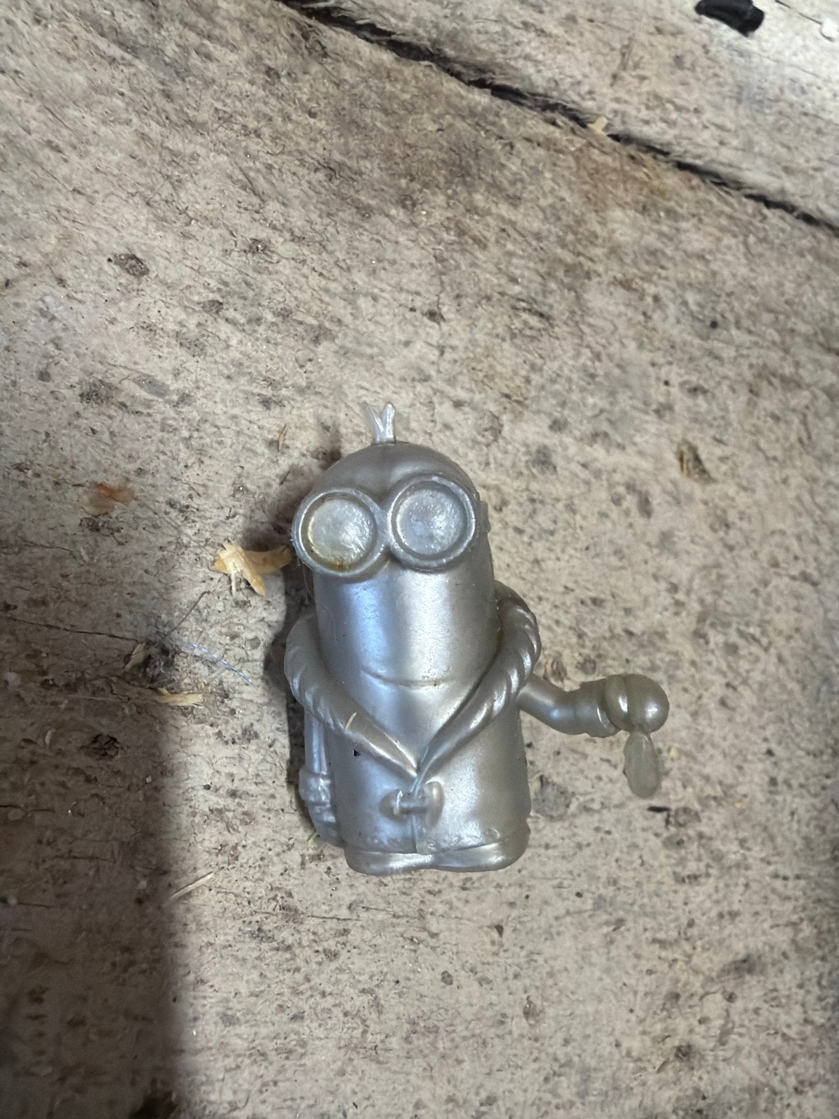 Zilverkleurige Minion figuur, Verzenden, Gebruikt, Jongen of Meisje