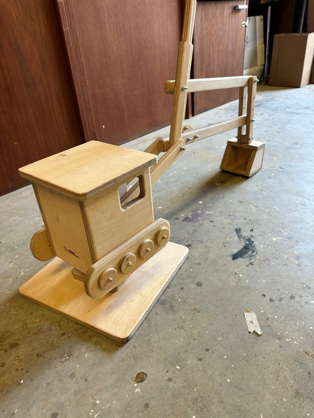 Houten Graafmachine Speelgoed voor Kinderen, Ophalen, Gebruikt, Rij- of Hobbelspeelgoed