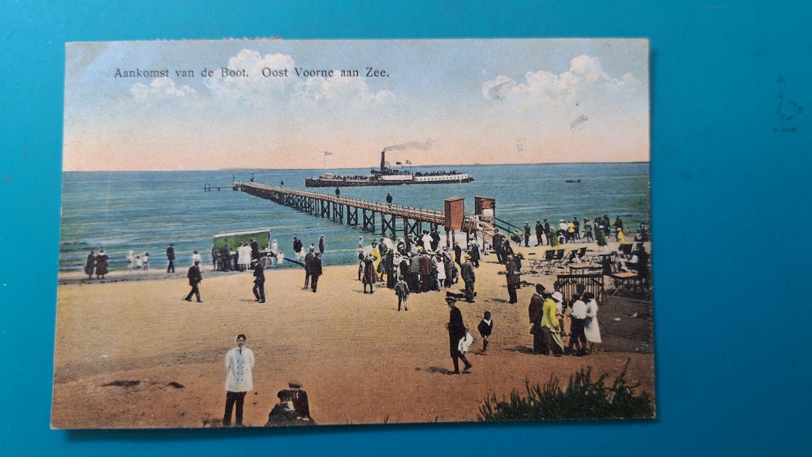 Oostvoorne aan Zee,  aankomst van de boot. 1924, Ophalen of Verzenden, 1920 tot 1940, Gelopen, Zuid-Holland