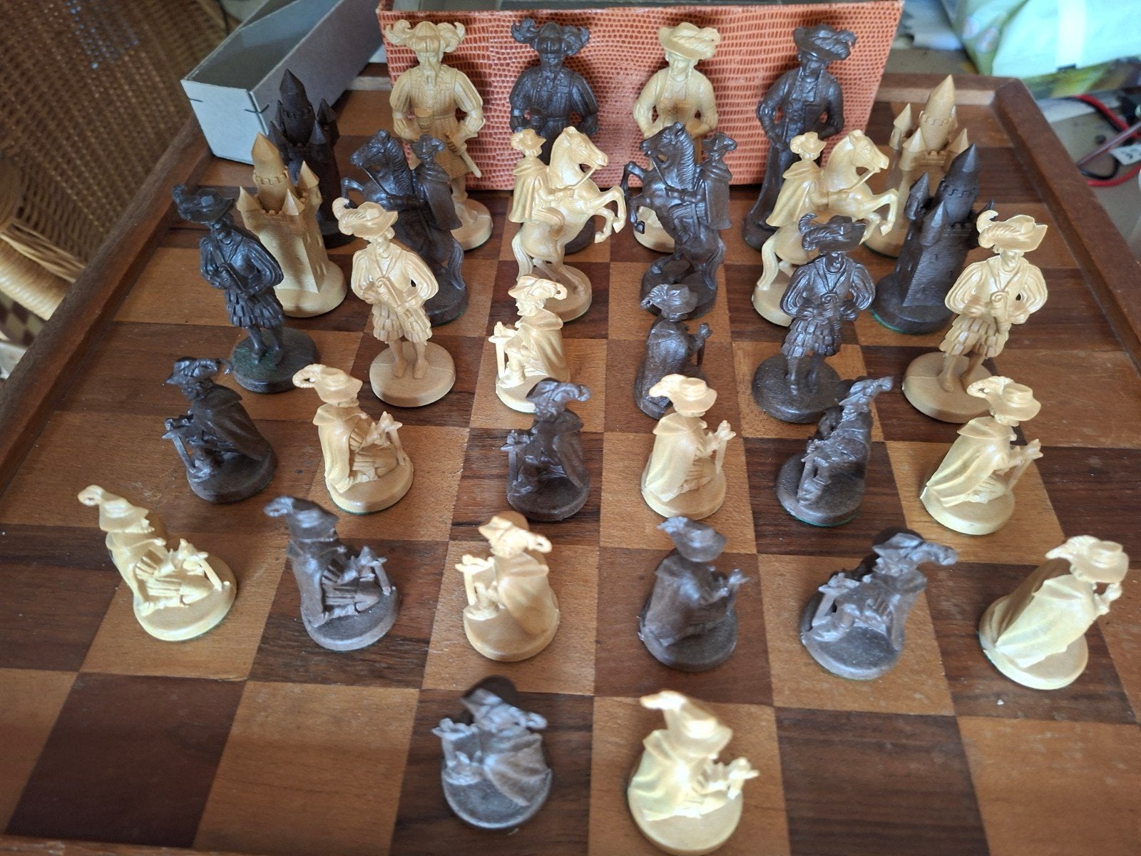 Luxe Vintage Weible Schaakset K.H. 92 mm Compleet in OVP, Een of twee spelers, Ophalen of Verzenden, Gebruikt, Weible