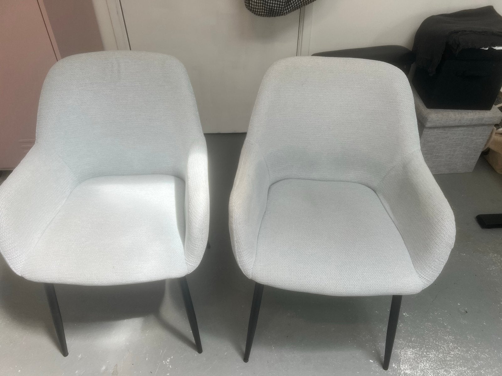 Set van 2 ijs blauw eetkamerstoelen, Ophalen, Twee, Blauw, Zo goed als nieuw
