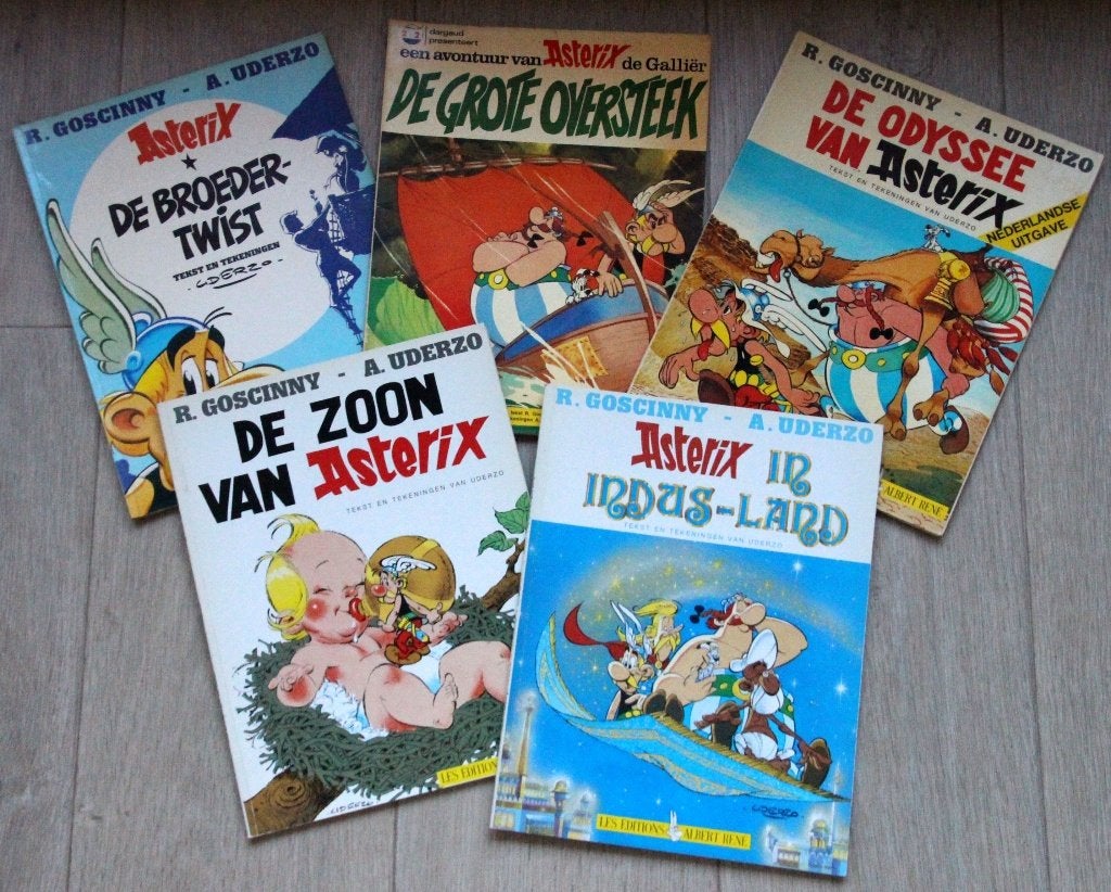 5 strips Asterix Obelix Goscinny Uderzo, Meerdere stripboeken, Verzenden, Gelezen