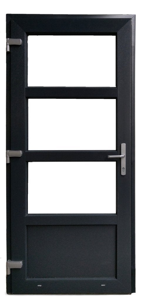 Kunststof Buitendeur 3/4 Glas Buiten B98 H204cm Antraciet, Doe-het-zelf en Verbouw, Niet ingevuld, Kunststof, 80 tot 100 cm, Niet ingevuld