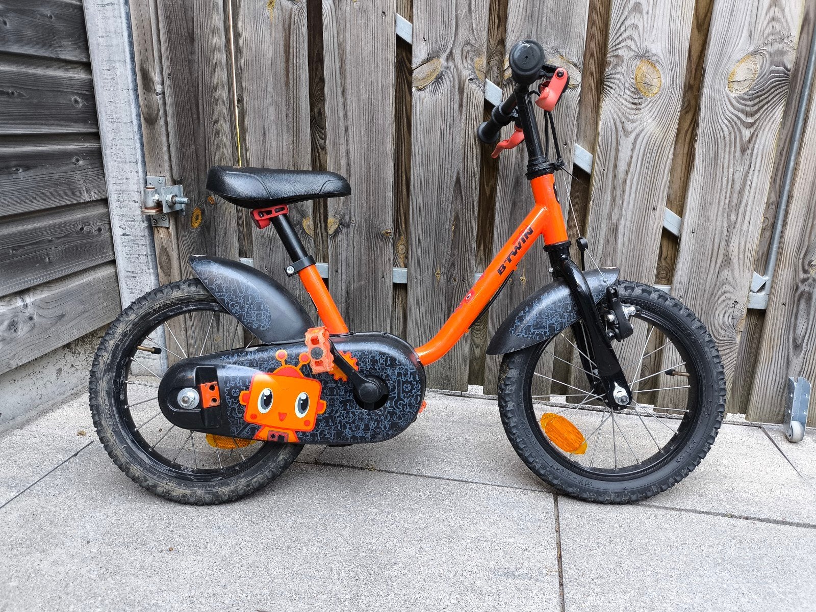 Decathlon B'Twin kinderfiets 14 inch - Oranje, Ophalen, Velgrem, Minder dan 16 inch, Decathlon B'Twin