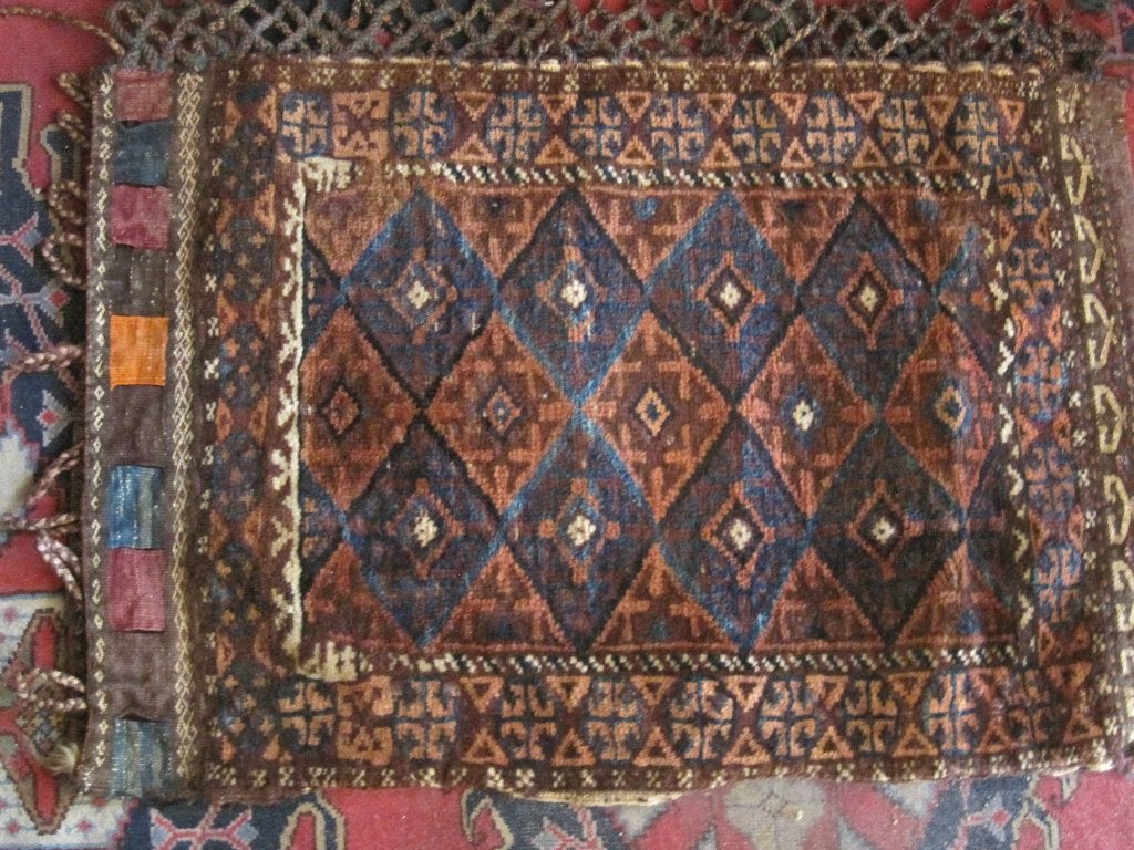 Antiek Perzisch handgeknoopt kamelen zak ca 1950 90 x 60 cm, Ophalen